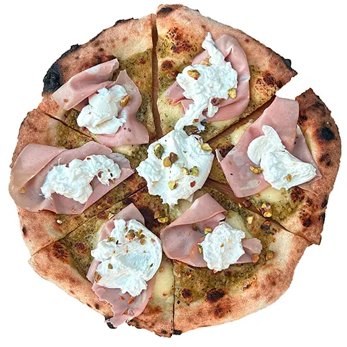 Pizza Mortadella pistachio